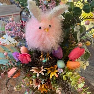 Easter centerpiece. Handcrafted one of a kind candlestick base